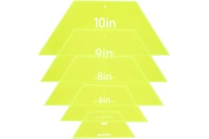 BENECREAT Half Hexagon Quilting Template, 4/6/8/9/10inch Acrylic Quilting Ruler Allowance Templates Ruler for DIY Hand Patchw