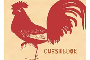 Guestbook: Vacation Rental Visitor Guest Book, Vintage Red Rooster, for Airbnb, VRBO, TripAdvisor, Booking Guests, 120 pages