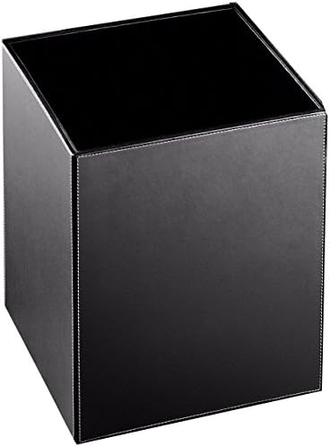 DWBA Square Open Top Trash Can Artificial Leather Wastebasket W/O Lid Cover