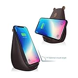 JUBECO Wireless Charger Stand,Bear Bionic Design, Compatible with iPhone XR/XS Max/XS/X / 8/8 Plus, Samsung Galaxy S9/S9+/S8/S8+/S7/Note 8/Note9 and More