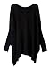 VonFon Women Long Sleeve Batwing O Neck Pure Knitwear Sweater Blouse