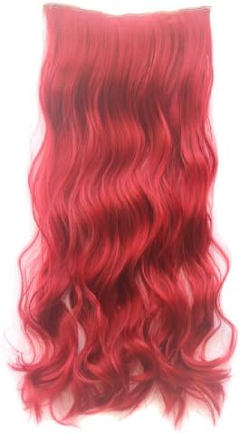 ECOSCO Dip-dye Color One Piece Gorgeous Long Curly Wave Clip in Hair Extension (Wine Red)
