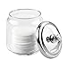 iDesign York Bathroom Vanity Glass Apothecary Jar for Cotton Balls, Swabs, Cosmetic Pads - Clear/Polished Lid,Small