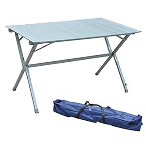 Mesa Plegable de Camping - Aluminio Laminado - 116x70x69cm: Amazon.es
