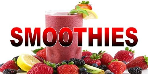 AllStick ShopForAllYou Stickers & Decals 4.5" x 12" Smoothies with Background Decal Sticker Retail Store Sign