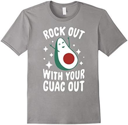 Men's True Humor Rock Out With Your Guac Out Vegetarian Shirt Large Slate