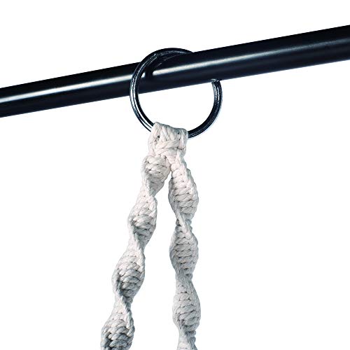 Ribelli Hängesessel, Hängestuhl, beige für die Deckenmontage mit Halteseilen und bequemen Sitzkissen Ø62 cm – Bild 8