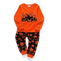 DRAGON VINES Toddler Christmas Pajamas Set, 2 Piece Dinosaur Shirt Top & Pants, Kids Halloween Boy