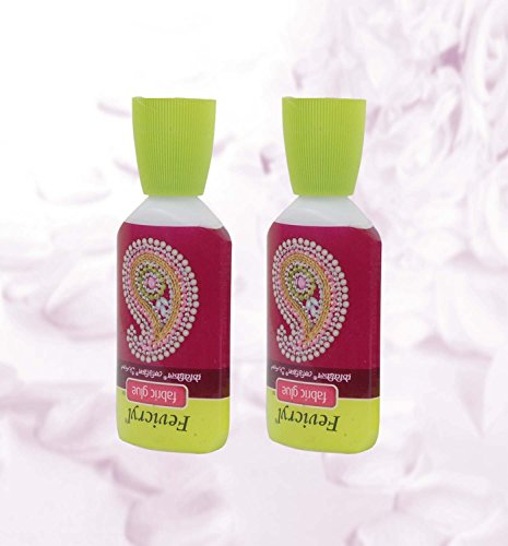 Krishna Handmade INDIAN Clear Adhesive/Fevicryl No Stitch Fabric Glue - 2 pcs/Pooja Craft & Embroidery/Fabric Fusion Fabric Adhesive/Colour : White/Water Based Glue/[Krish-Misc-PL27] - Thumbnail 2