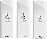 Tcell Push 32GB USB 3.2 Gen 1 Flash Drive 3 Pack White Retractable Memory Stick