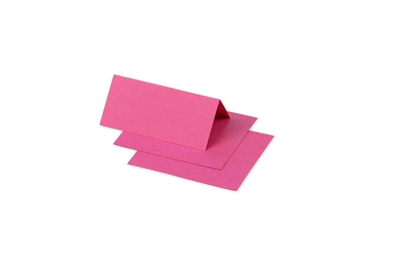 Clairefontaine 75024C Pack of 25 Place Cards Format 8.5x8cm 210g/m² Intensive Pink Events and Correspondence Invitation Pollen Range Premium Smooth Paper