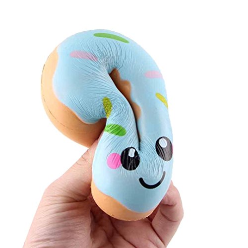 Morecome 11cm Lovely Doughnut Cream Scented Squishy Slow Rising Squeeze Toys (Blue)