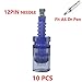 Beautyyuan Tattoo Cartridges Fit For Permanent Makeup Tattoo A6 Dr.Pen Skin CARE Therapy Beauty SPA Blue 12Pi Replacement Parts Bayonet Coupling (10PCS)