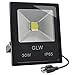 GLW LED 30W Flood Lights,Outdoor Warm White Super Bright,IP65 Waterproof 150W Halogen Bulb Equivalent,2700lm,3000K Landcape Light with 3-Plug