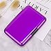 ELFISH RFID Blocking Credit Card Protector Aluminum ID Case Hard Shell Business Card Holders Metal Wallet for Men or Women (Aluminum, Purple)