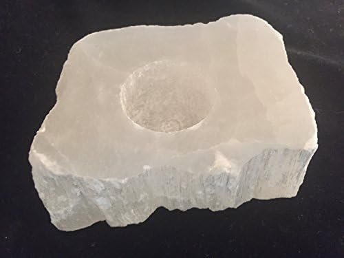 RAGARDEN Selenite (all chakras stone) Tealight Candle Holder Hand carved in Morocco.