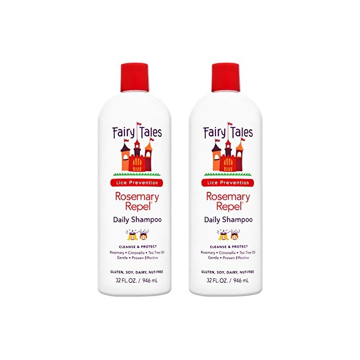 Fairy Tales Rosemary Repel Lice Shampoo- Daily Kids Shampoo for Lice Prevention - 32 oz -2 Pack
