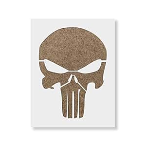 Amazon.com : Punisher Skull Stencil Template - Reusable Stencil with ...