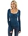 PattyBoutik Women’s Empire Waist Lace Up Long Sleeve Blouse (Teal M)