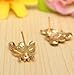 CRB For Women Gold Tone Crystal Bumblebee Bumble Honey Bee Stud Earrings
