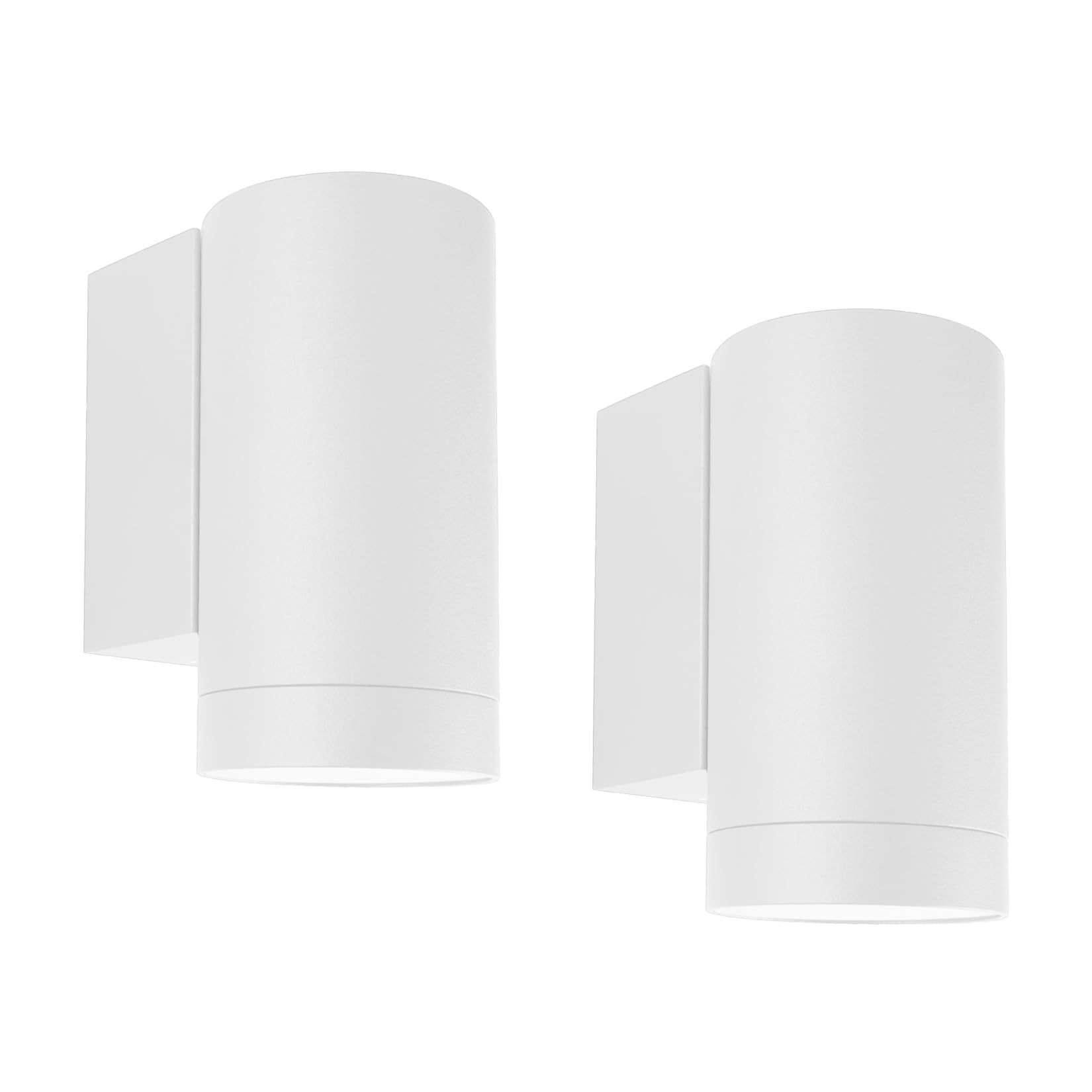 Klighten 2 pcs Outdoor Wall Lights IP65, Outside Down Lights, Exterior Wall Lighting Aluminum Modern Wall Lamp for Garden Entrance Terraces Corridor, Socket GU10, Bulbs not Included, White