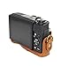 CEARI Vintage Leather Camera Case Bag with Strap for Canon Powershot G7X, G7X Mark II DSLR Camera - Brown