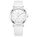 Xinge Women's Classic Wrist Watches with Leather Band Silver Tone Bezel XG1064 (white)
