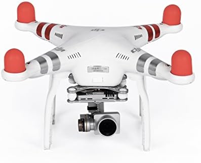 SIKAF MALL Premium 4pcs Silicone Protective Motor Cap Set Motor Protective Cover Quadcopter Motor Protector for DJI Phantom 4 Phantom 3/2 Motor 22&amp;23 (Red)