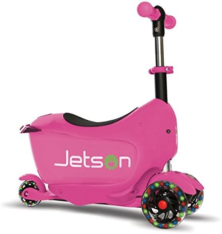Jetson Cubby 3-Wheel Ride On Toy and Scooter Combo for Toddler and Kids - Girls and Boys Laugh, Learn with Simple, Fun, Push and Scoot Sitting or Standing - Easy Assembly, (Pink)