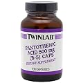 Twinlab B-5 Pantothenic Acid 500 mg - 100 Capsules, Pack of 2
