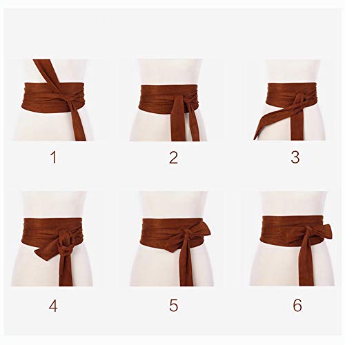 Women Wide Bow Obi Belt Sash Tie Cinch Waist Strap - Thumbnail 2