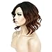 Aimole Short Wavy Curly Wigs Ombre Bob Women Wig Heat Resistant Synthetic Hair