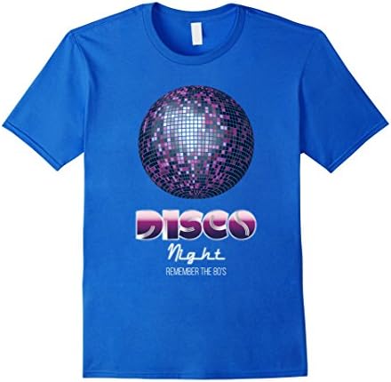 Mens Disco Night - Remember the 80's T-shirt Large Royal Blue