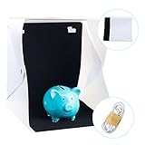 DR. Machinist LED Portable Photo Studio, Mini Light Box, Shooting Tent Kit with White and Black Backdrops, USB Cable (8.7 x 8.7 x 9.6 inches)