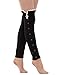 Dimore Plus Size Button Leg Warmers Boot Cuffs for Boots Knit Leg Warmers with Lace Crochet Black