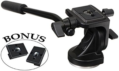 Manfrotto 700RC2 Mini Video Head with RC2 Rapid Connect Plate Includes Two ZAYKiR Quick Release Plates
