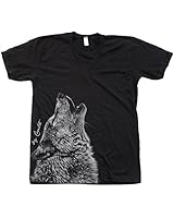 Couthclothing Men's Wolf Crew Neck T-Shirt (S, Black)