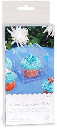 Amazon Com Darice 1404 283 Cupcake Box 3 5 By 3 5 By 3 5 Clear