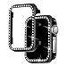 Falandi for Apple Watch Case 40mm, Series 6 Series SE / 5 / 4 iWatch Face Case with Bling Crystal Diamonds Plate iWatch Case Cover Protective Frame for Apple Watch (Black-Diamond, 44mm)