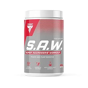 S.A.W. POWDER 400g MUSCLE, STRENGTH SUPER AGGRESSIVE WORKOUT SAW TREC NUTRITION FREE P&P