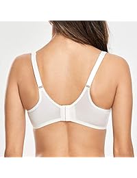 Delimira Sujetador básico de camiseta, sin costuras, con cobertura completa, ligeramente acolchado, para mujer