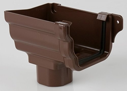 Brett Martin BR856LBR 106mm Prostyle (Ogee) Gutter Left Hand Stopend Outlet Brown. Will NOT FIT Marley Classic
