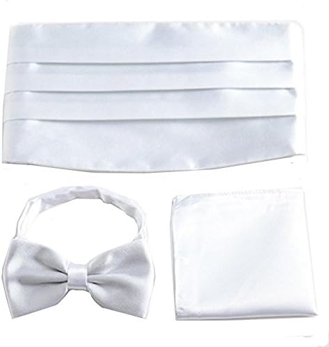 New Italian Satin Cummerbund and Bow Tie and Hanky Set
