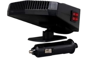 Riloer Car Fan Fast Heating Defrost Defogger, 12V 200W Mini Cooling Fan Adjustable Angle 2 in 1 Portable