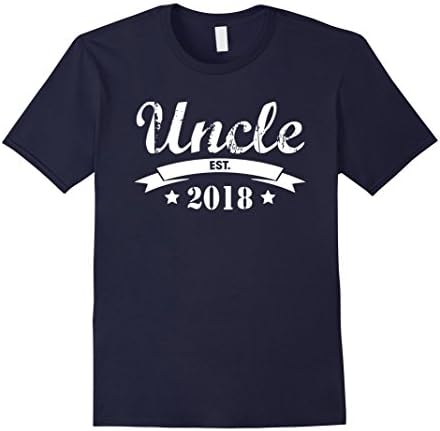 Mens Uncle Est 2018 T Shirt Expecting New Baby Gift Medium Navy