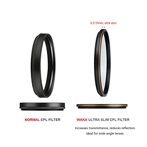 waka 67mm CPL Circular Polarizing Lens Filter, Ultra Slim MRC 16 Layers Polarizing Glass Filter for Outdoor Photography