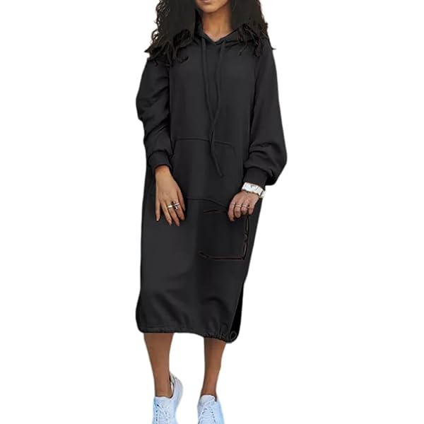 Womens Hoodie Sweatshirt Hoodie Dress For Women Solid Casual
