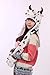 PULAMA Milk Cow Plush Animal Hat Costume Anime Cosplay Cap with Mittens - Fits Adults and Children - Perfect for Cold Breezy Winter Weather
