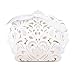 ponatia 50 PCS Laser Cut With Ribbon Wedding Party Favor Box, Wedding Gift Box, Chocolate Candy and Gift Boxes (Silver & White)