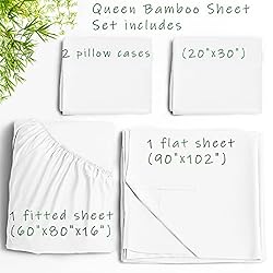LBRO2M 100% Bamboo Bed Sheet Queen Size 4 Piece